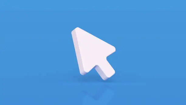 Photo of Computer mouse click pointer 3D rendering