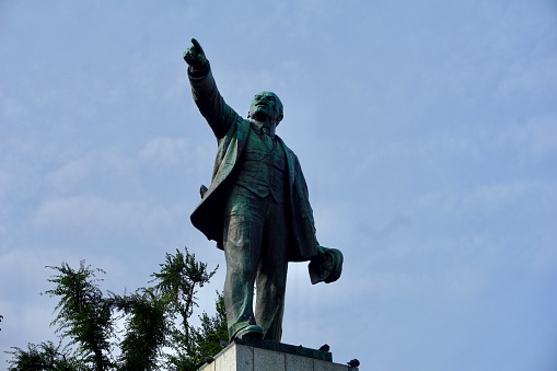 The Soviet past. Soviet monument to Lenin. The leader of the Soviet Union. Monument to Vladimir Ilyich Lenin in Vladivostok.