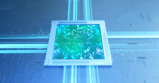istock 3D rendering of cyberpunk AI. Circuit board. Technology background. Central Computer Processors CPU and GPU concept. Motherboard digital chip. Tech science background. 1430555675