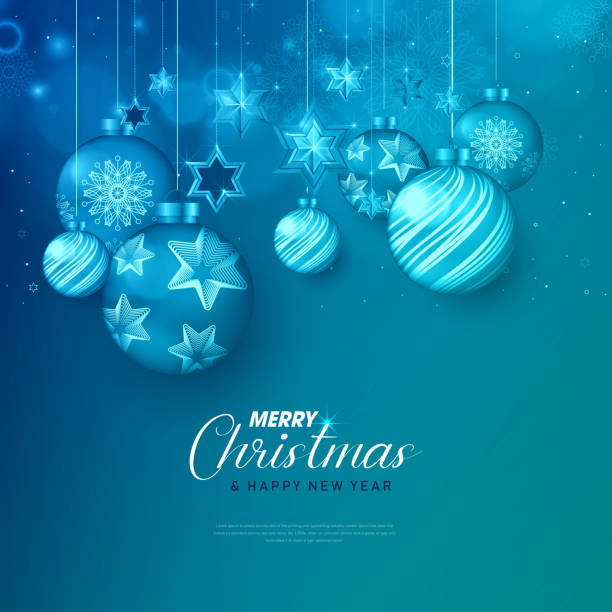istock Christmas background with realistic Christmas ball, star, snowflake decorations 1430558817