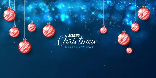 Vector illustration of Merry Christmas and Happy New Year vector banner.