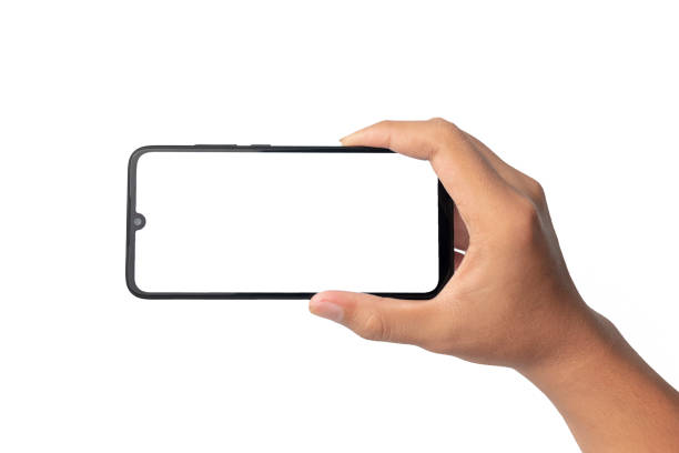 istock man hand holding smartphone on white background 1430560440