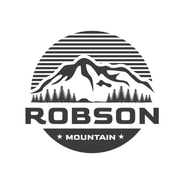 Vector illustration of Mount Robson illustration logo design,vector,mountains,nature travel