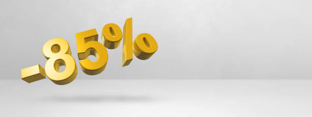 istock 85% off discount offer. 3D illustration isolated on white. Horizontal banner 1430571026