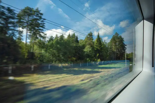 Photo of View from a train window on the move