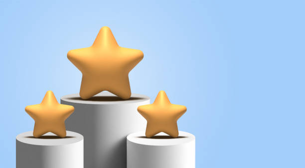 istock Minimal star for good and bad rate feedback customer review concepts. Realistic 3d design. 1430579456