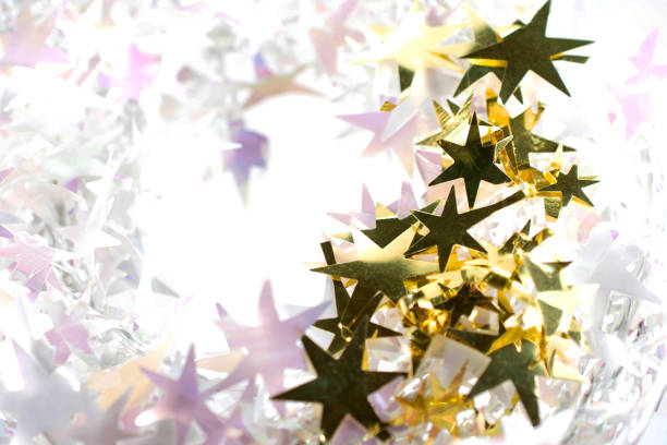 istock Star tinsel hanging for Christmas decoration. 1430581164