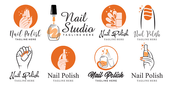 Nail symbol collection with creative and unique element concept