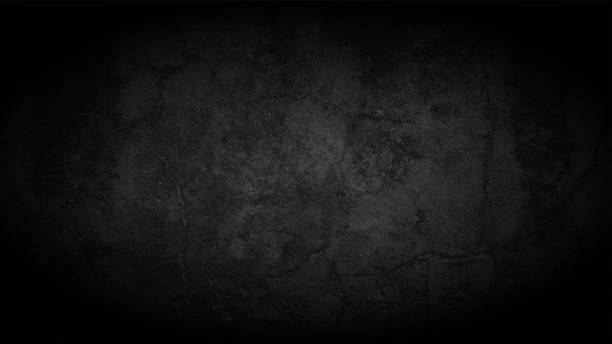 Rustic textured empty blank black or dark grey coloured rustic vector backgrounds with crevices and scratches all over, also looks like a rough plastered wall Horizontal vector illustration of a dark grey or black colored textured effect rough uneven pattern backgrounds. Apt for use as wallpaper, design templates. Messy dirty design, matte finish backdrop with copy space for text. There is no text and no people. black background stock illustrations