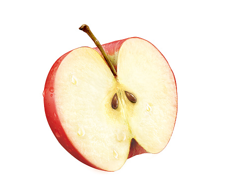 Apple, Half cut,  isolated on white