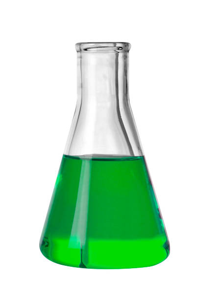 istock Chemical laboratory flask with green liquid 1430590996