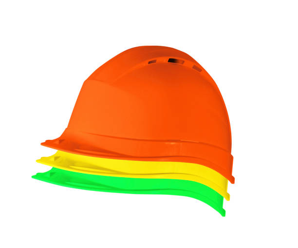 istock Yellow, red, and green safety helmets 1430591185