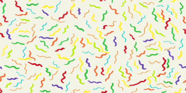 Hand Drawn Squiggle Lines Background - Pixel Perfect Seamless Pattern vector art illustration