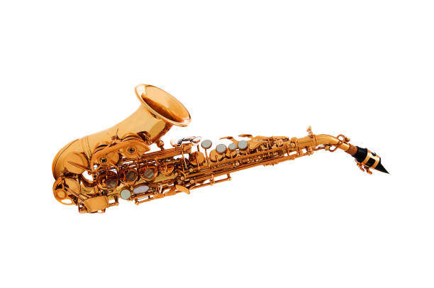 istock Saxophone - Golden alto saxophone classical instrument isolated on white 1430598942