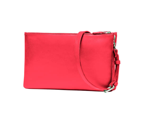istock Red Leather Purse isolated on white background 1430598953