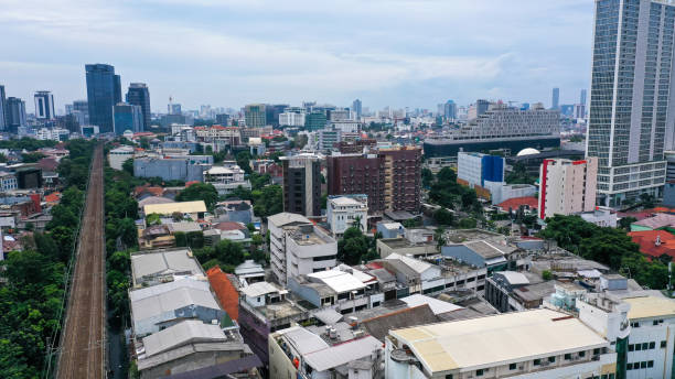 istock Aerial drone view of Light Rapid Transit LRT Jakarta 1430598979