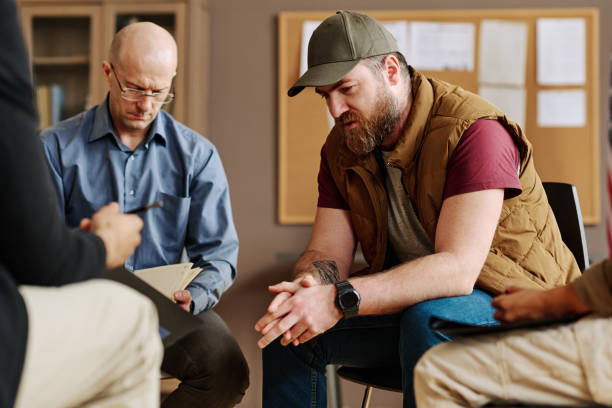 istock Young upset man describing traumatic event or experience from his life 1430600446