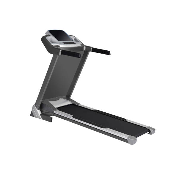 istock Side view of treadmill isolated on white background 1430602227
