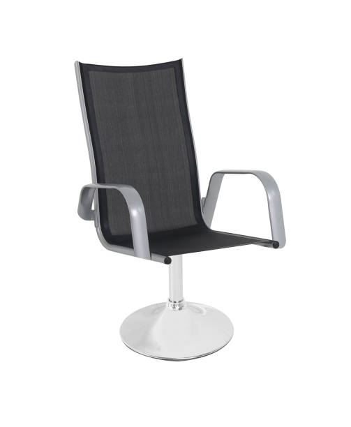 istock Black leather office chair isolated on white 1430602641