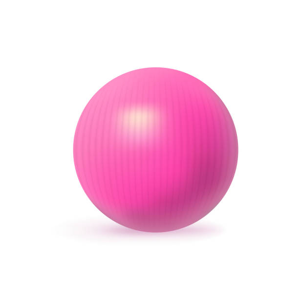 bildbanksillustrationer, clip art samt tecknat material och ikoner med vector balls for fitness on the rack. 3d - pilatesboll rosa on white