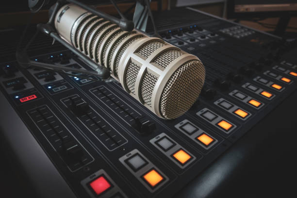 istock Professional microphone and sound mixer 1430606388