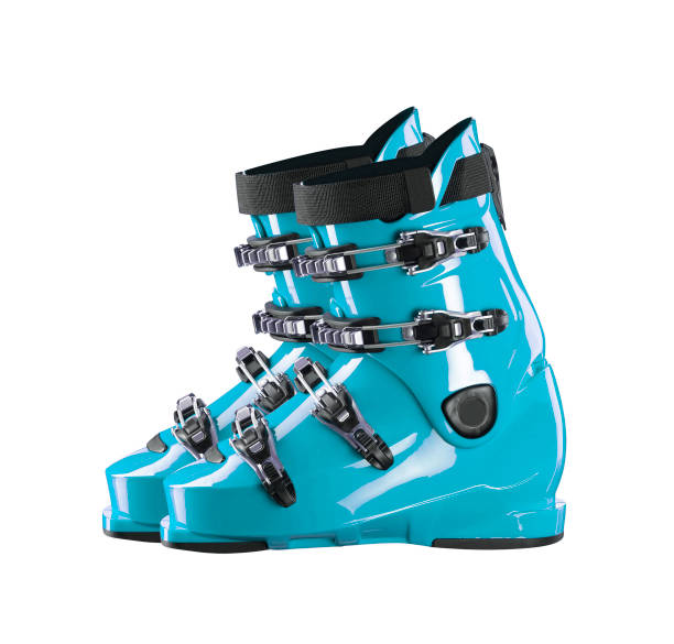 istock Pair blue-dark ski shoe isolated on white 1430610653