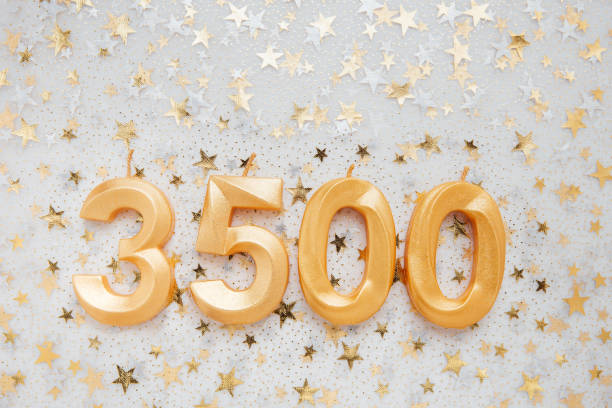 istock 3500 three thousand five hundred followers card. Template for social networks, blogs. 1430610986