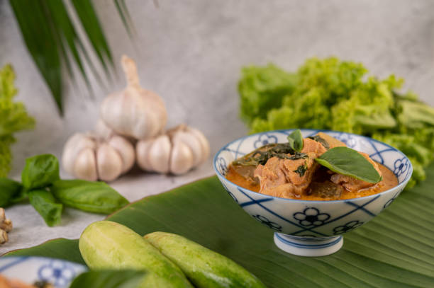 istock Chicken curry with Wax gourd in a ceramic cup. 1430612984
