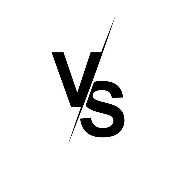 ilustrações de stock, clip art, desenhos animados e ícones de vs letters with line icon on white background. versus logo, symbol and background. vs sign set for game, battle and sport. vector illustration. - rivalidade