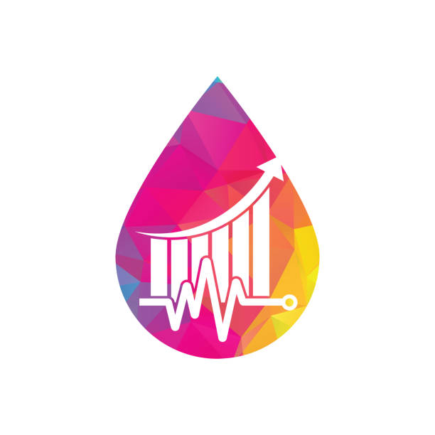 logo koncepcji w kształcie kropli impulsu finansowego. - investment finance frequency blue stock illustrations