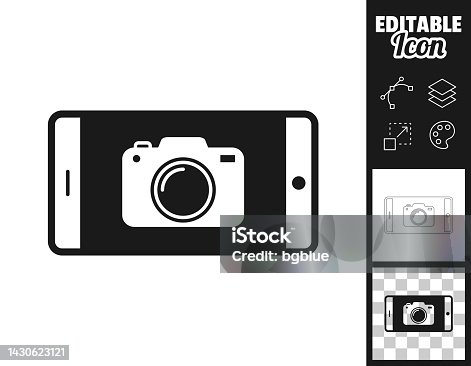 istock Smartphone with camera. Icon for design. Easily editable 1430623121