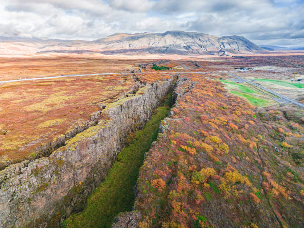 istock Pingvellir (Thingvellir) National Park, Tectonic Plates in Iceland aerial view 1430623846