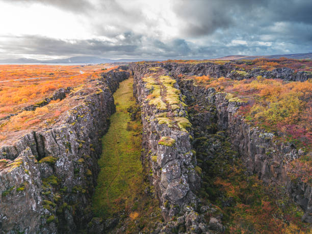 istock Valey created by two tectonic plates moving away from each other, Iceland Thingvellir 1430623872