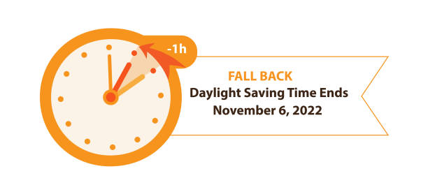 daylight saving time ends november 6, 2022 web banner reminder. - 時區 幅插畫檔、美工圖案、卡通及圖標