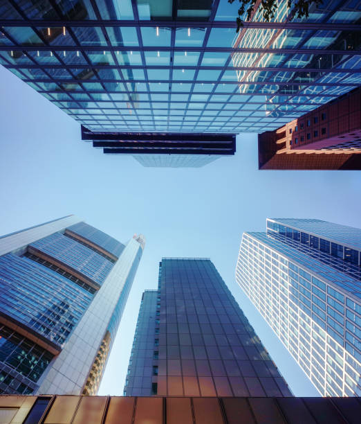 istock Looking up at skyscrapers 1430629592