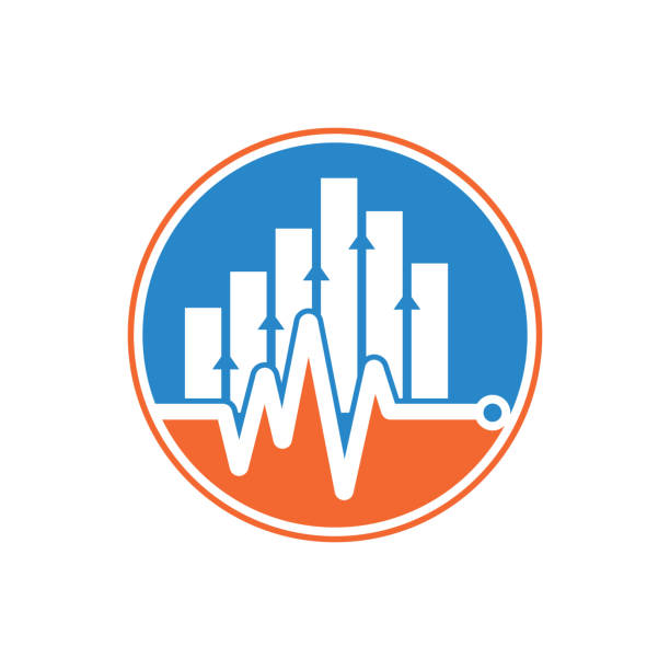 logo pulsu finansowego. ikona projektowania logo finansów heart beat. - investment finance frequency blue stock illustrations