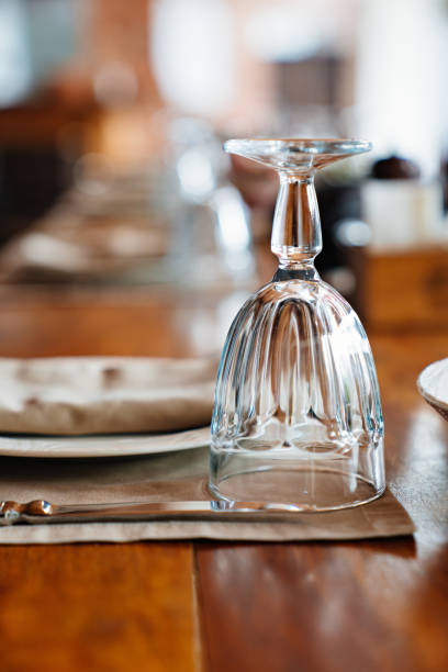 istock inverted glasses on the table. table setting for an outdoor holiday. 1430637073