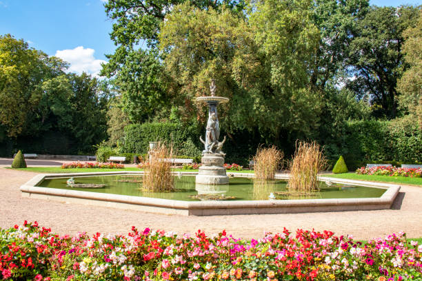 Luçon. Fountain of the public park. Vendée. Pays de la Loire stock photo