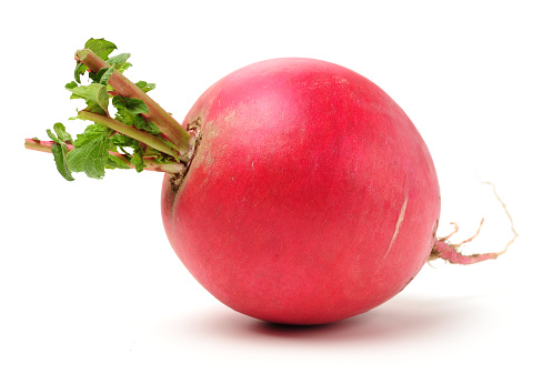 Fresh radishes isolated on white background