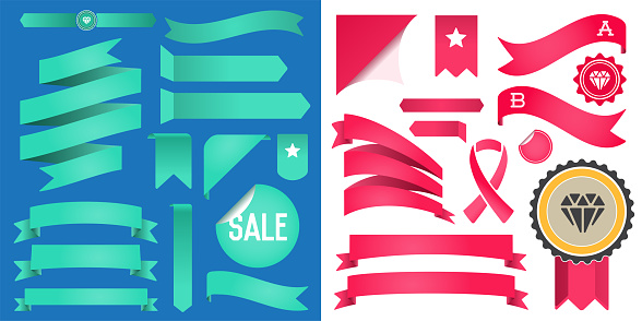 Big Ribbons Back Big Set Of Ribbons And Labels In Vector Retro And Vintage For All ...