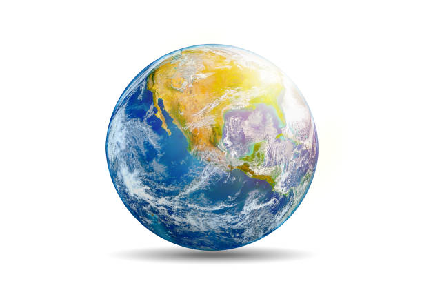 istock Planet Earth isolated on white background with delicate drop shadow. Elements of this image furnished by NASA. 1430654380