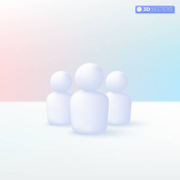 istock Human personal icon symbols. group of people, staff figure, profile badge, avatar. 3D vector isolated illustration design. Cartoon pastel Minimal style. You can used for mobile app, ux, ui, print ad. 1430660117