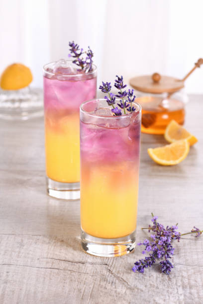 Limoncello liqueur cocktail stock photo