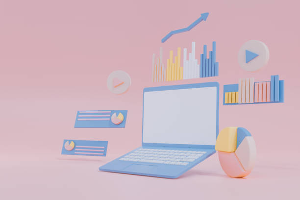 Computer laptop data analytics,marketing business strategy,analysis data and Investment,business finance reports,isometric infographic elements report market,concept website SEO PC Screen,3d rendering análisis de datos de computadora portátil, estrategia comercial de marketing, datos de análisis e inversión, informes de finanzas comerciales, informe de os de infografía isométrica mercado, concepto de sitio web seo pc screen, renderizado 3d