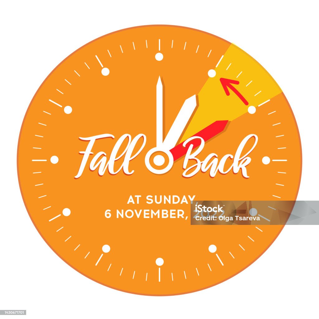 Fall Back Tonight Moving Clock Fall Back Daylight Saving Time Ends 2022 Clock With Hands Moving ...