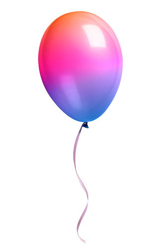 Colorful balloon on white background. This file is cleaned, retouched and contains clipping path.