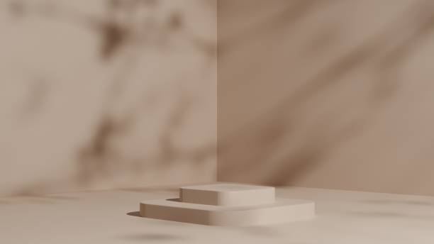 istock Blank Stage, Natural Beige Pedestal or Podium Mockup, Empty Platform for Product Showcase and Presentation, 3D Rendering 1430673670