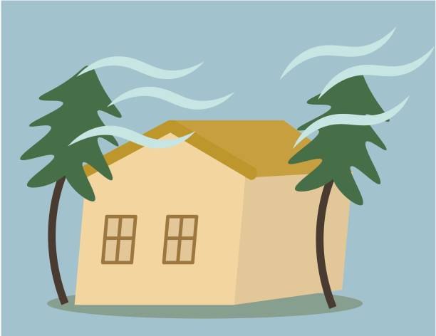 Tornado House. Strong wind, typhoon,
damage and disaster. Vector illustration Tornado House. Strong wind, typhoon,
damage and disaster. Vector illustration gale illustrations stock illustrations