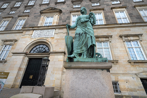 Copenhagen, Denmark. October 2022. Prins Jorgens Gard is named after the Danish prince Jorgen, brother of Christian 5. In 1670 he gave Christian 5. At Prins Jorgens Gard there are four bronze statues of figures from Greek mythology made by Bertel Thorvaldsen and Herman Wilhelm Bissen.