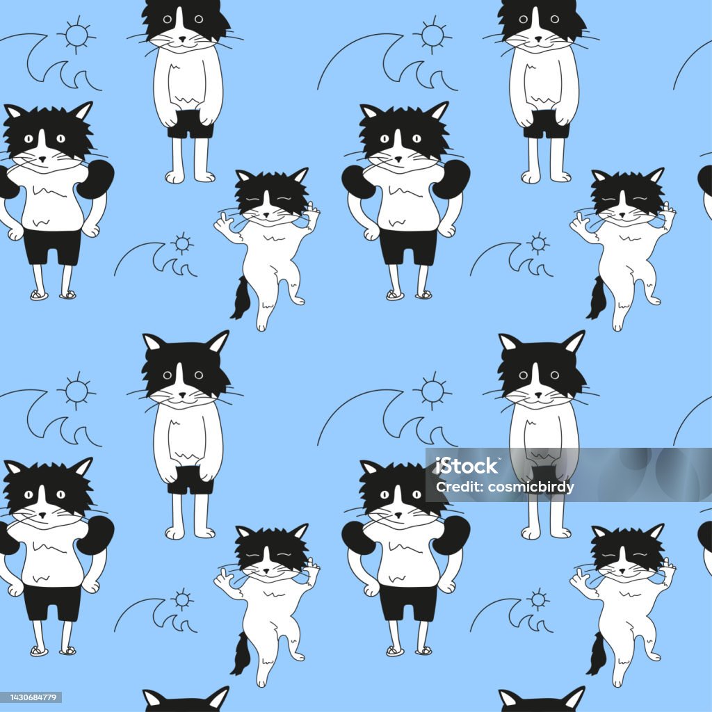 Standard Character Pattern Cat Character Pattern Design Stock Illustration - Download Image Now ...